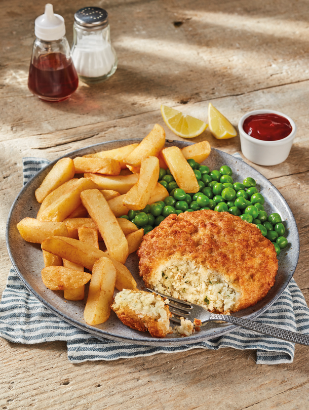 Fishcake Chips and Peas 400g
